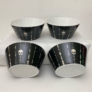 Black and White Skull Pattern Halloween Bowls